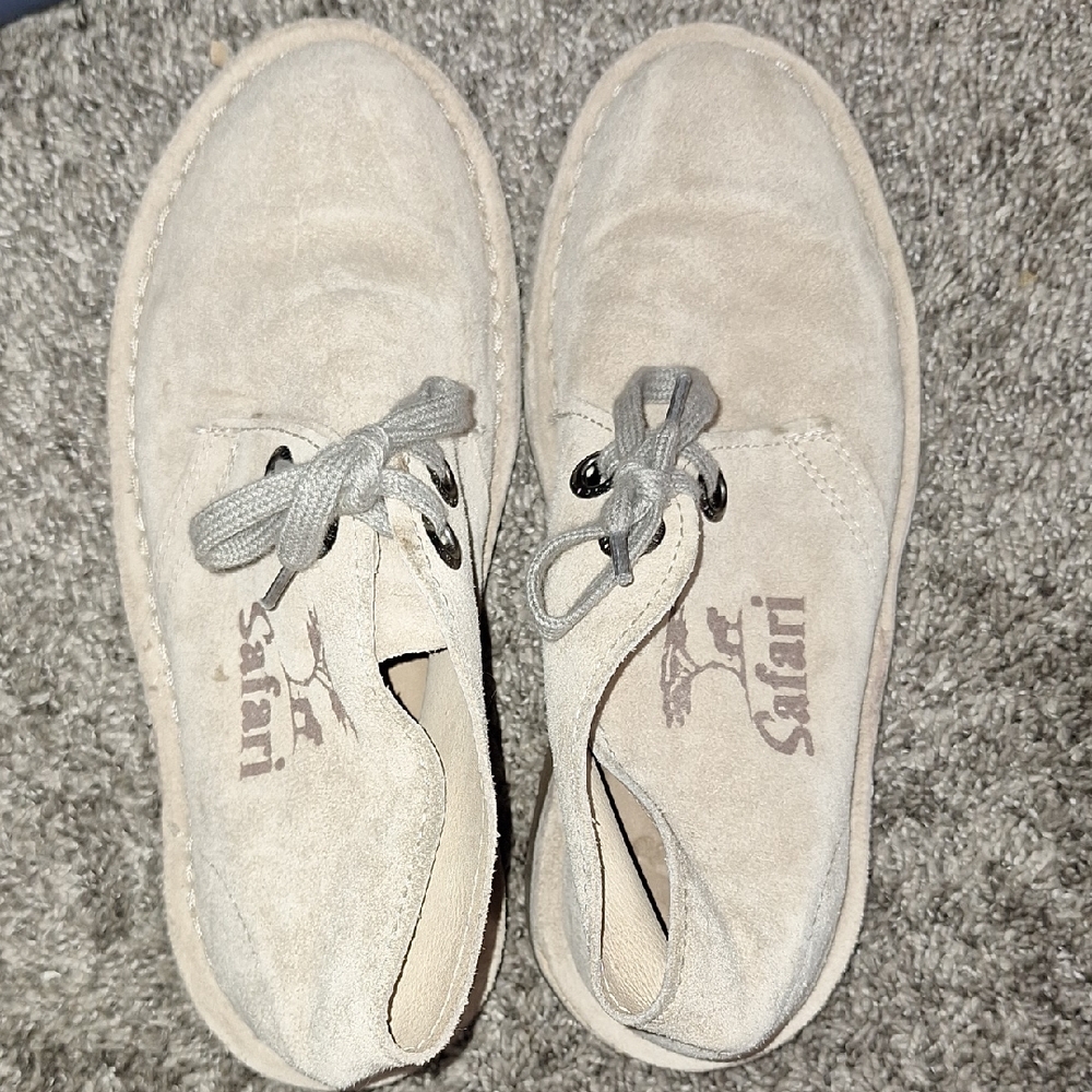 Bata Safari Lace-Up Suede Leather Boots - Cream - 8½ - Picture 7 of 9